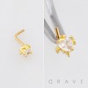 HEART CROSS STAKE  316L SURGICAL STEEL L-SHAPE NOSE RING